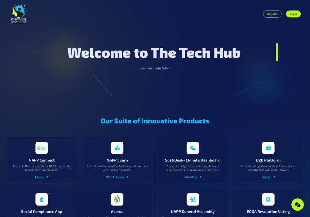 The Fairtrade NAPP Tech Hub website