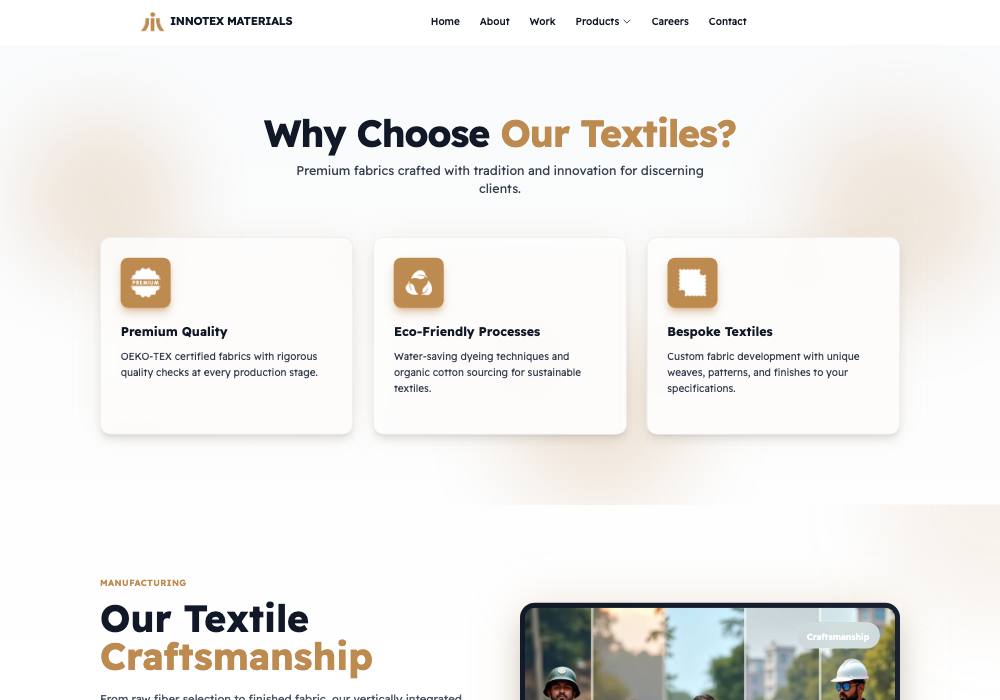 The Innotex Materials website