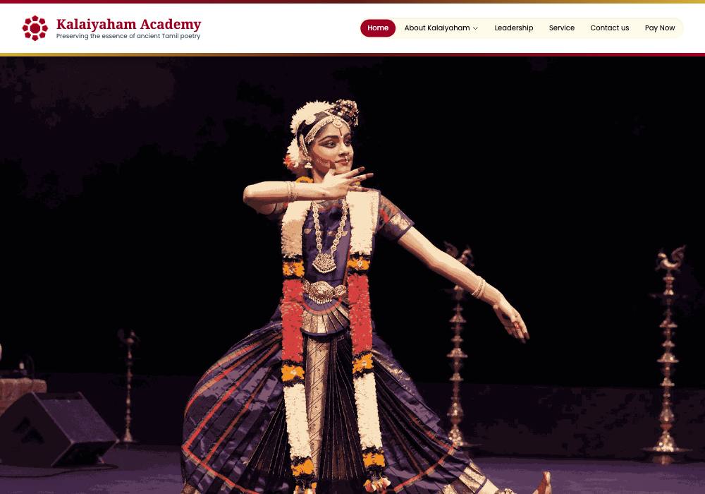 The Kalaiyaham Academy website
